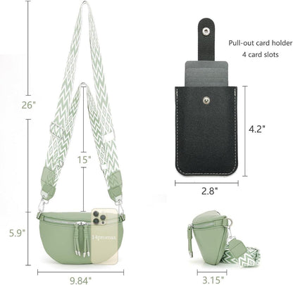 Atgbiem Damen Umhängetasche Bauchtasche Crossbody Bag Dunkelgrau