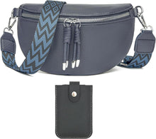 Umhängetasche Damen Crossbody Bag Leder Dunkelgrau mit