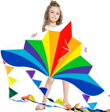 Regenbogen Delta Drachen Flugdrachen für Kinder und Erwachsene 300ft