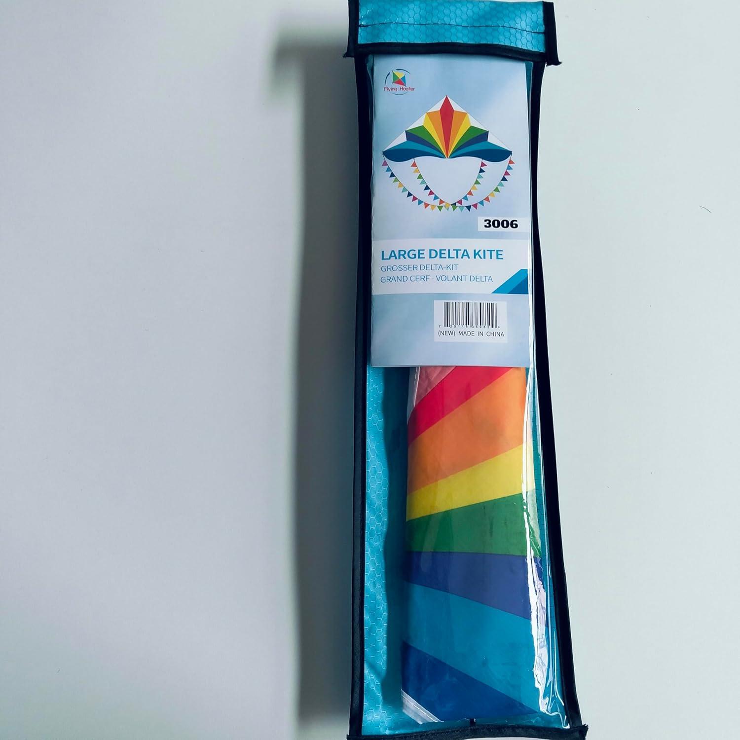 Regenbogen Delta Drachen 300ft Schnur Flugdrachen Kinder & Erwachsene