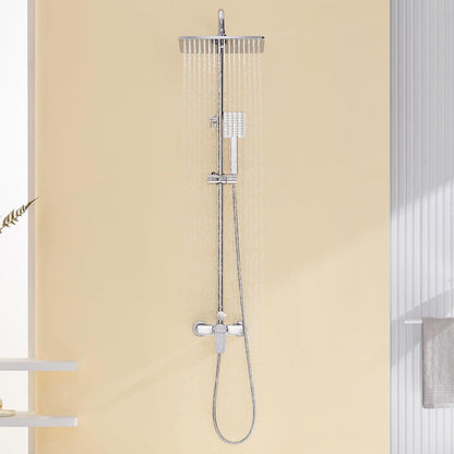 Höhenverstellbare Duscharmatur Komplettset mit Regendusche & Handbrause