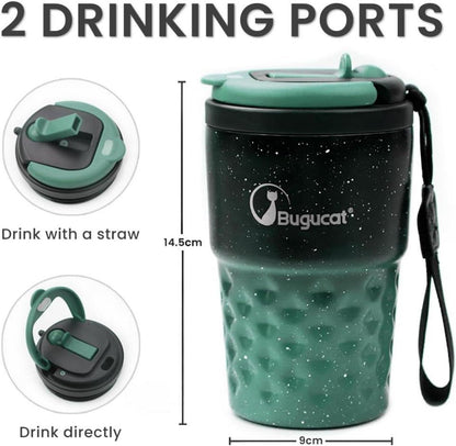 Bugucat Kaffeebecher To Go 360ML Edelstahl Thermobecher