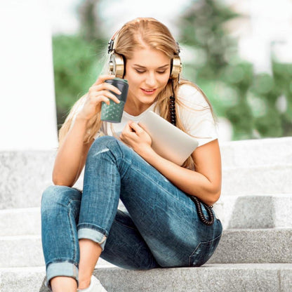 Kaffeebecher To Go 360ML Edelstahl Thermobecher Strohhalm