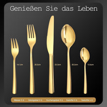Goldenes Besteck Set 6 Personen, 30-teilig Edelstahl