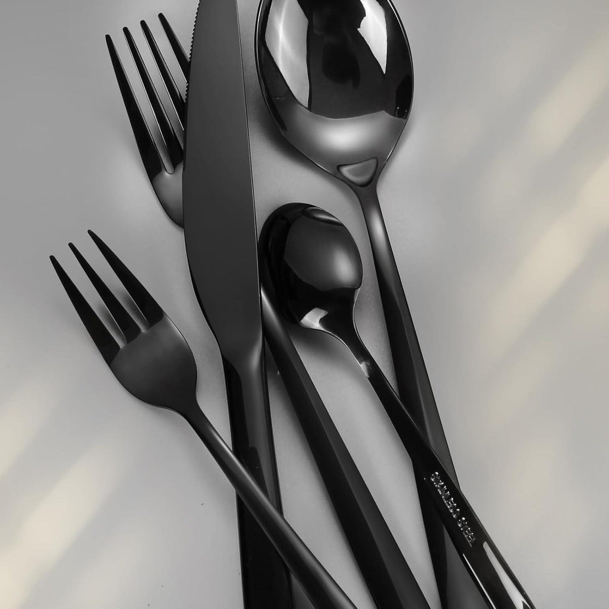 Besteckset Edelstahl Schwarz 30-teilig für 6 Personen