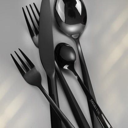 Besteckset Edelstahl Schwarz 30-teilig für 6 Personen