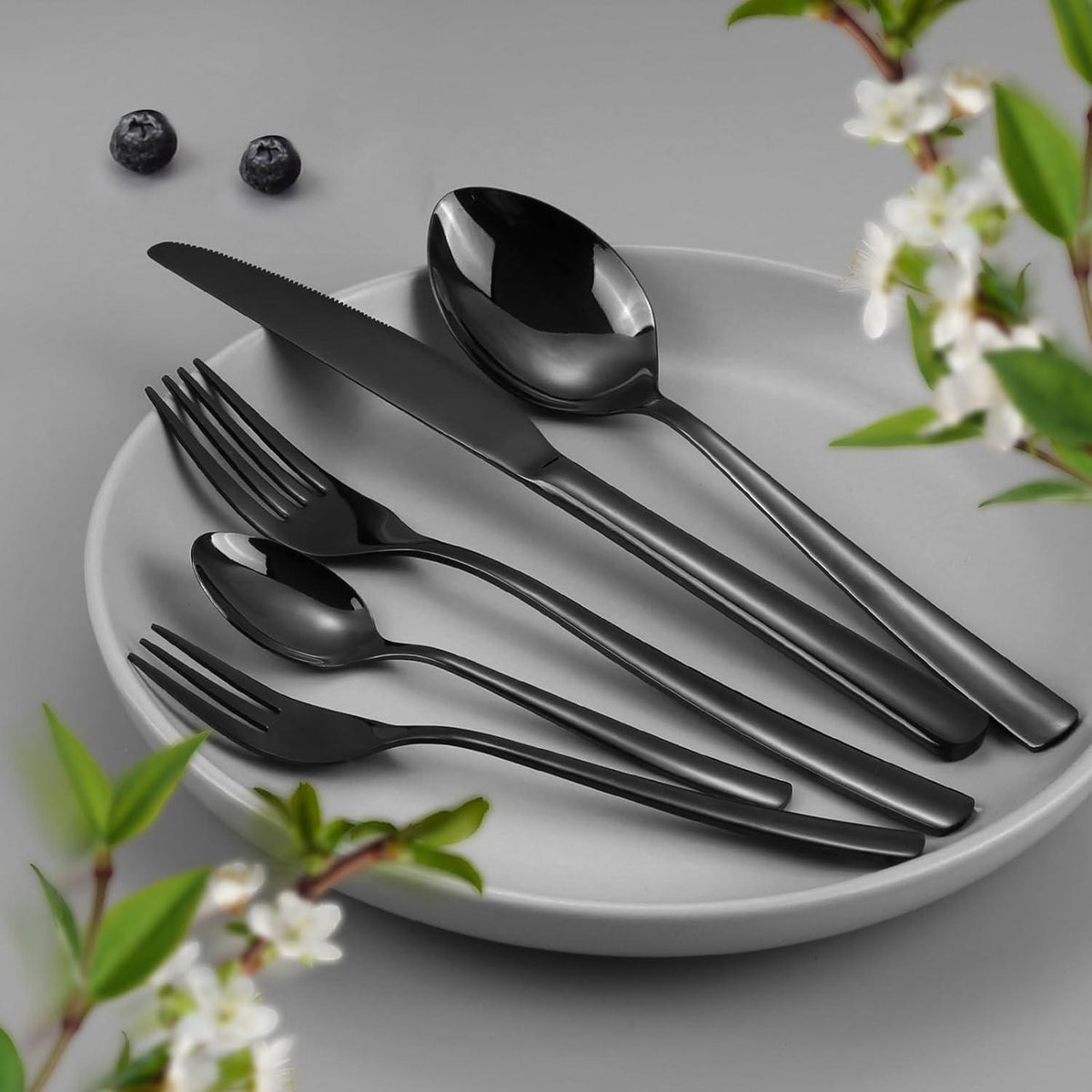 Besteckset Edelstahl Schwarz 30-teilig für 6 Personen