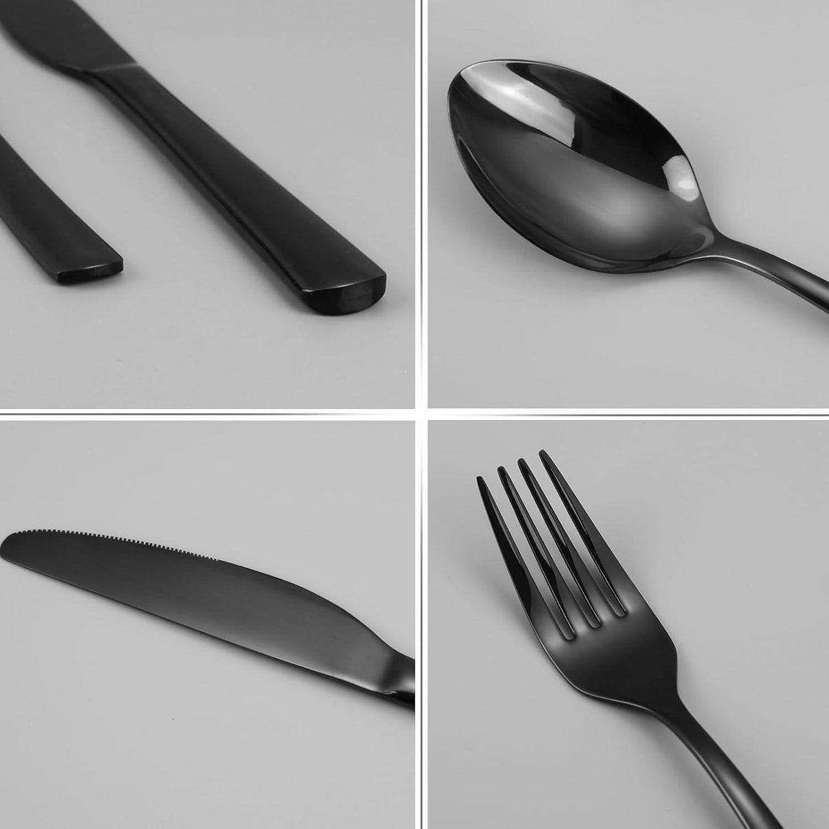 Besteckset Edelstahl Schwarz 30-teilig für 6 Personen