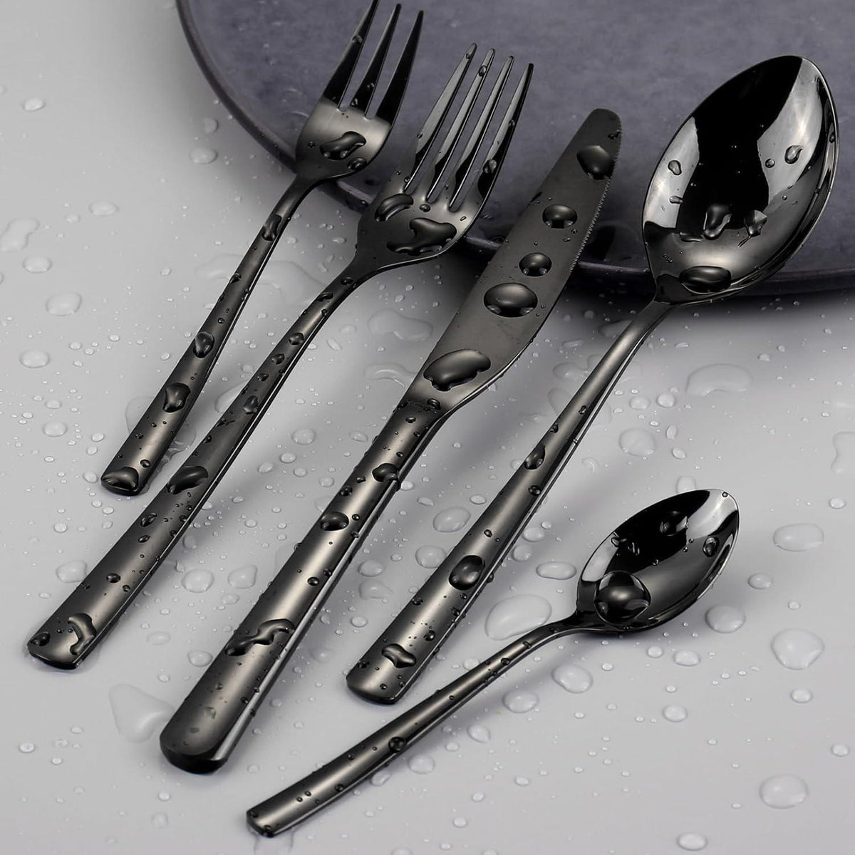 Besteckset Edelstahl Schwarz 30-teilig für 6 Personen
