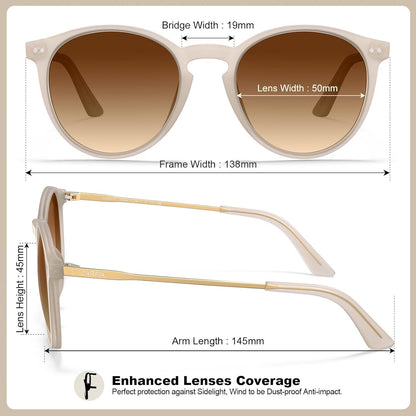 CARFIA Polarisierte Sonnenbrille Rund Retro Vintage UV400 Schutz