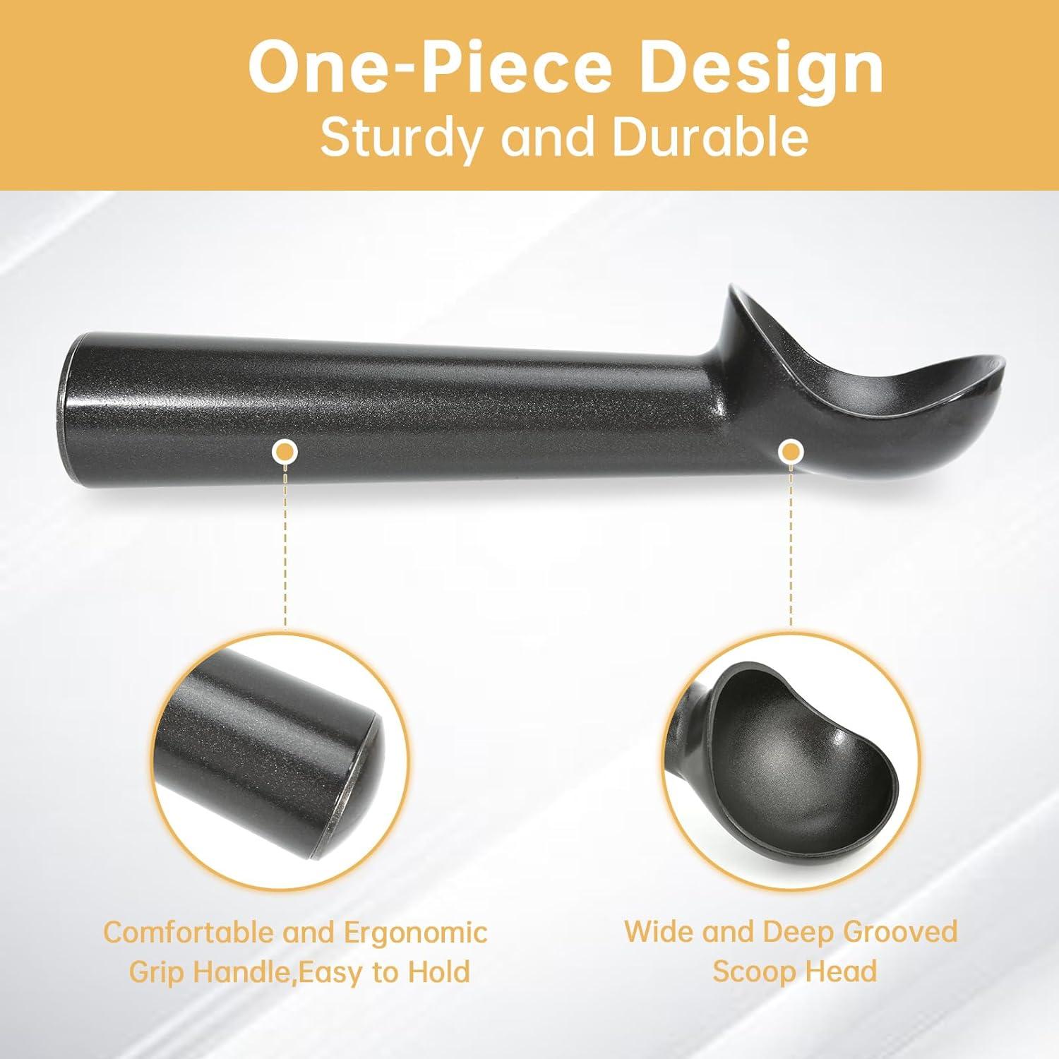 Eisportionierer Aluminium Schwarz Antihaft 18 cm Eiskugelportionierer