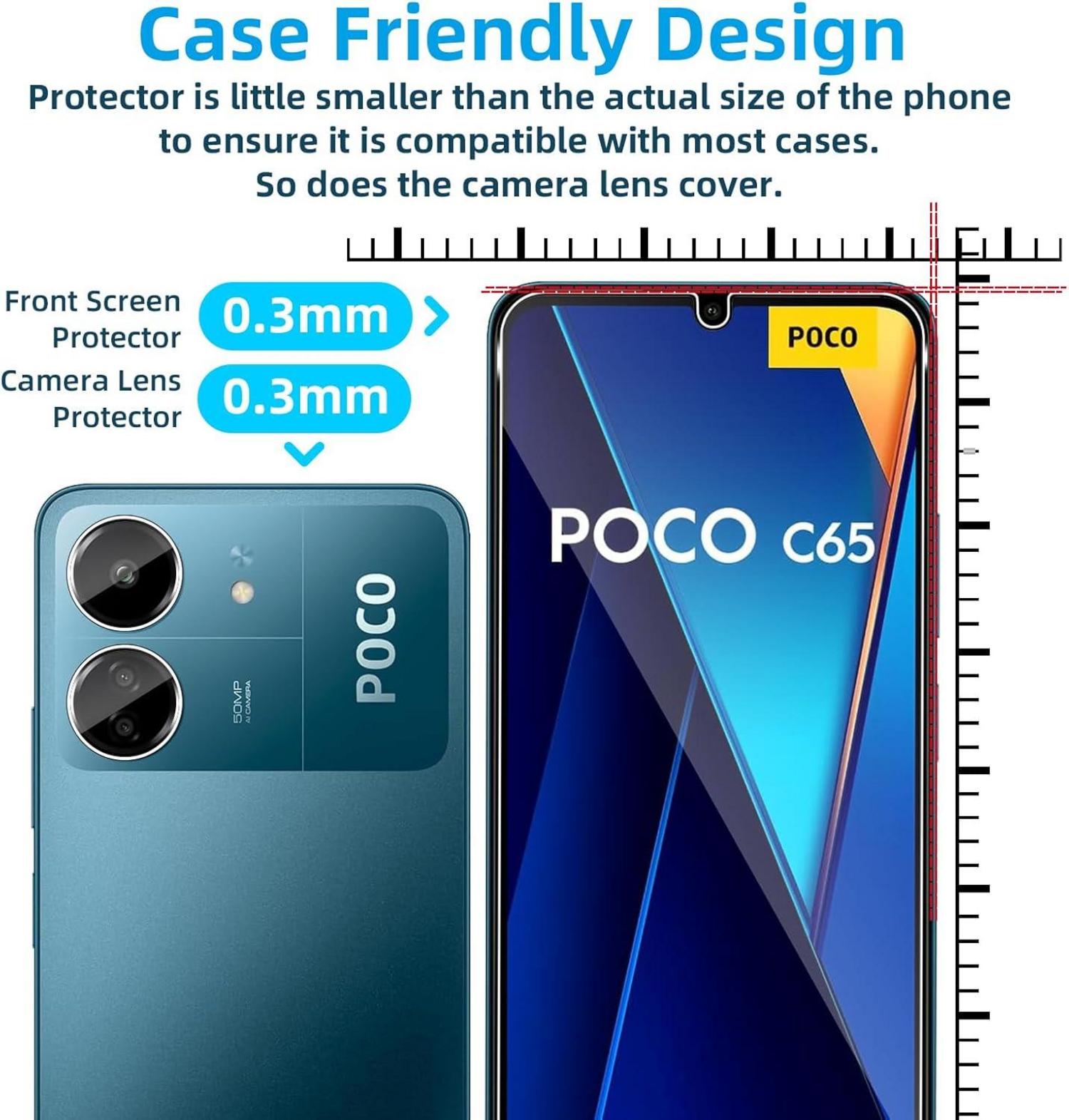 2x QULLOO Panzerglas Display- & Kameraschutz Xiaomi Poco C65 / Redmi 13C 4G