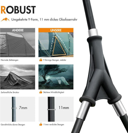 Portal Zelt 5-6 Personen Tunnelzelt 3000mm Wasserdicht Camping Familie