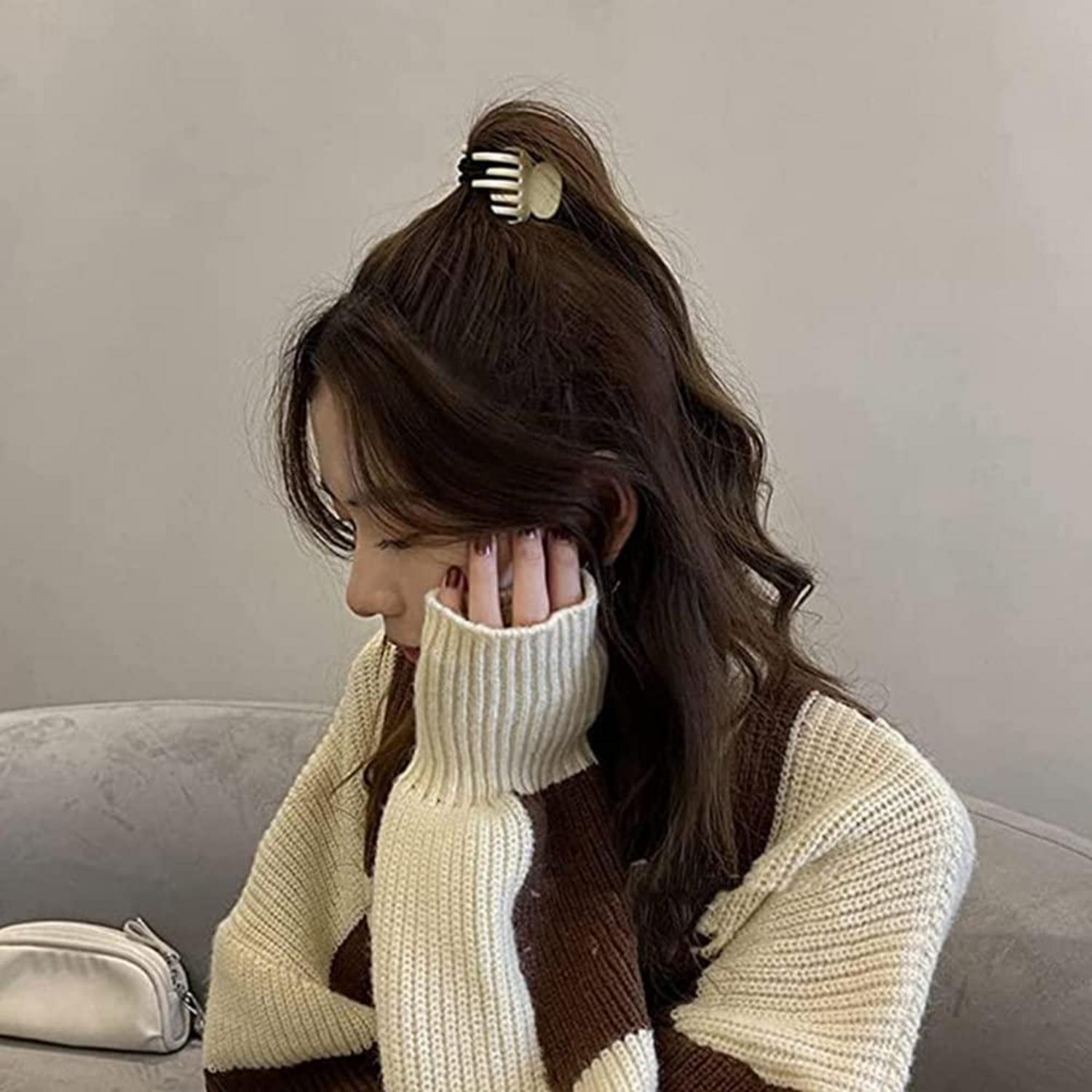 4 Stück Klauen-Haarspangen für Frauen und Mädchen - matte Haarklammern