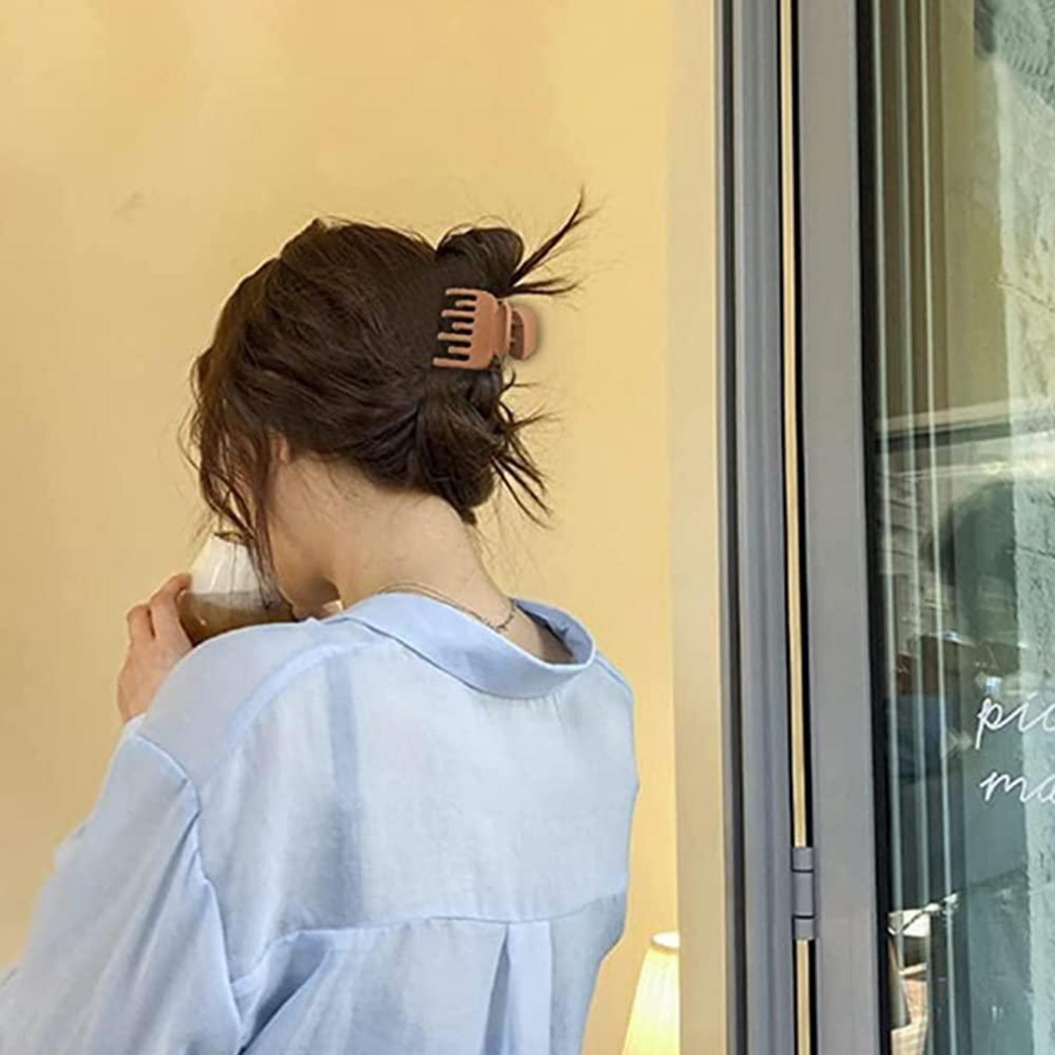 4 Stück matte mittelgroße Haarklammern Klauen Clip Haarspangen