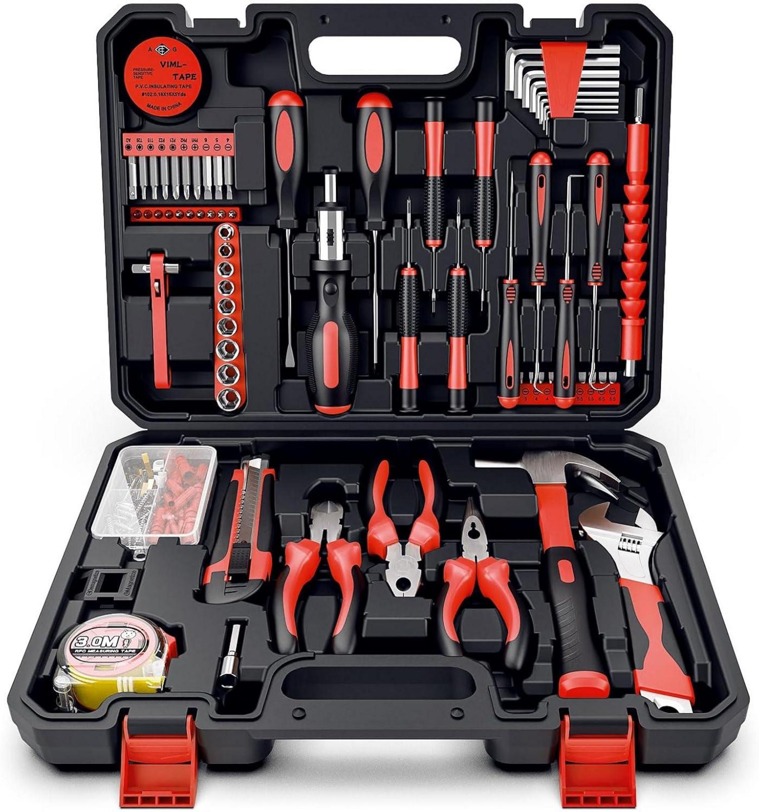 Werkzeugkoffer 205tlg Haushalt Werkzeug Set Schraubendreher Hammer