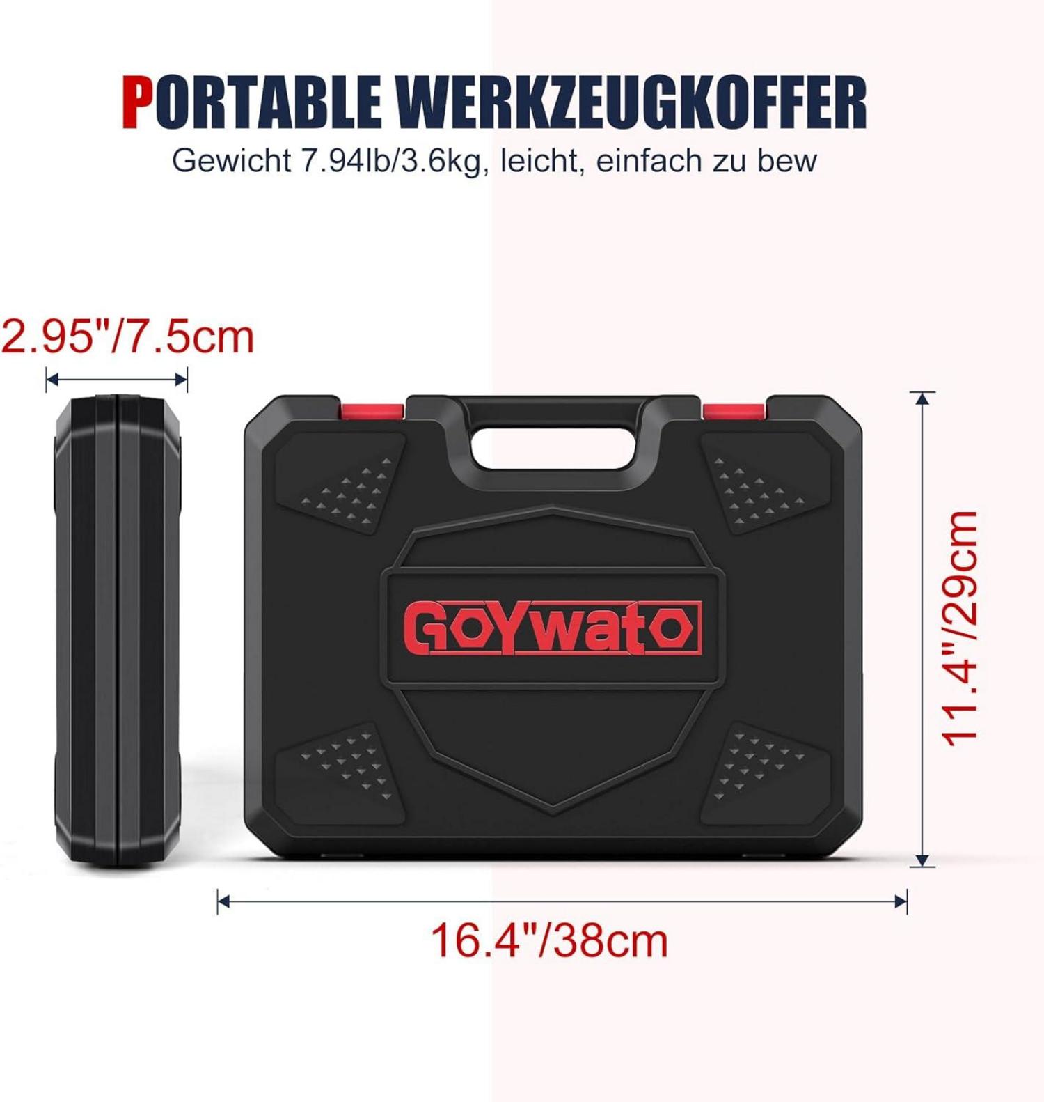 Werkzeugkoffer Gefüllt 205tlg Haushalt Repair Set Schraubendreher Hammer Rot
