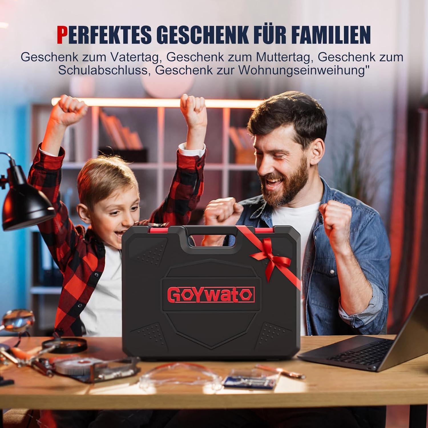 Werkzeugkoffer Gefüllt 205tlg Haushalt Repair Set Schraubendreher Hammer Rot