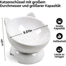 2er Set Keramik Katzennäpfe | Erhöhte Fressnäpfe für Katzen