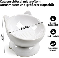 2er Set Keramik Katzennäpfe | Erhöhte Fressnäpfe für Katzen