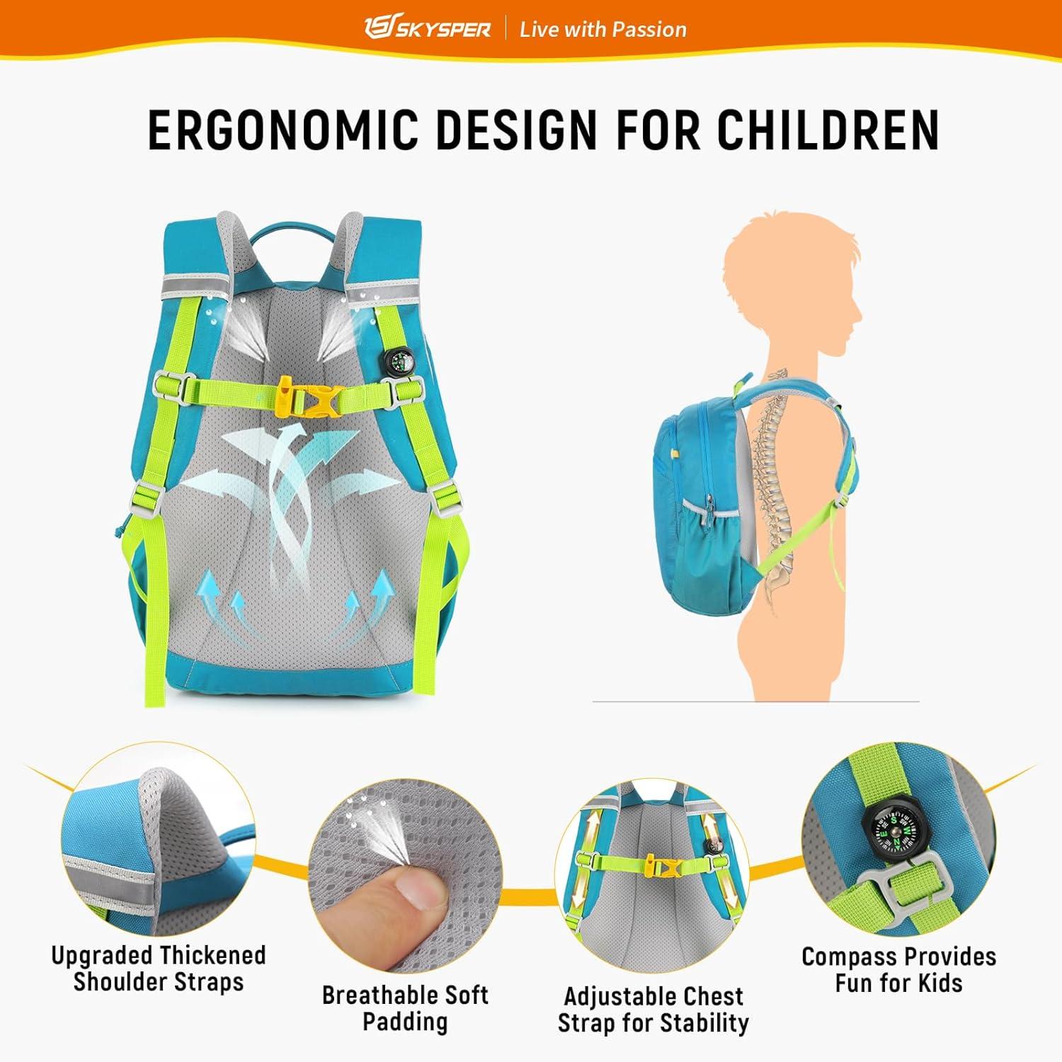 Kinderrucksack 10L mit Brustgurt, komfortabel für Outdoor