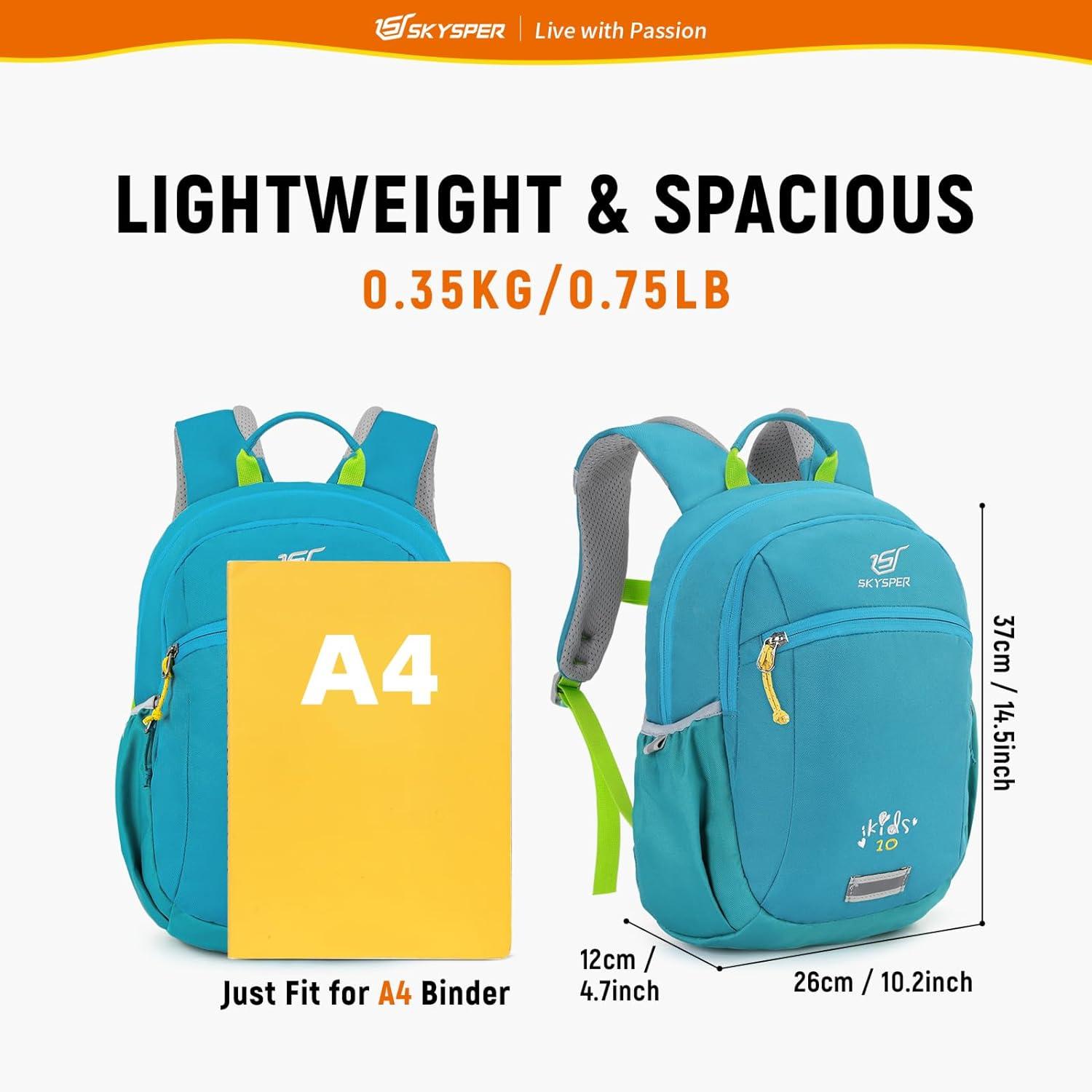 Kinderrucksack 10L mit Brustgurt für Jungen Mädchen Wanderrucksack