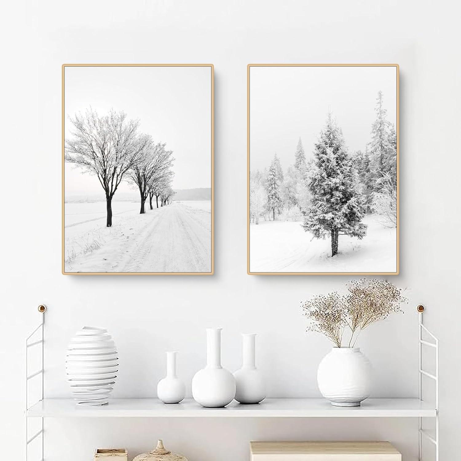 Winter Poster 3er Set Tanne Elch Winterlandschaft Wandbilder