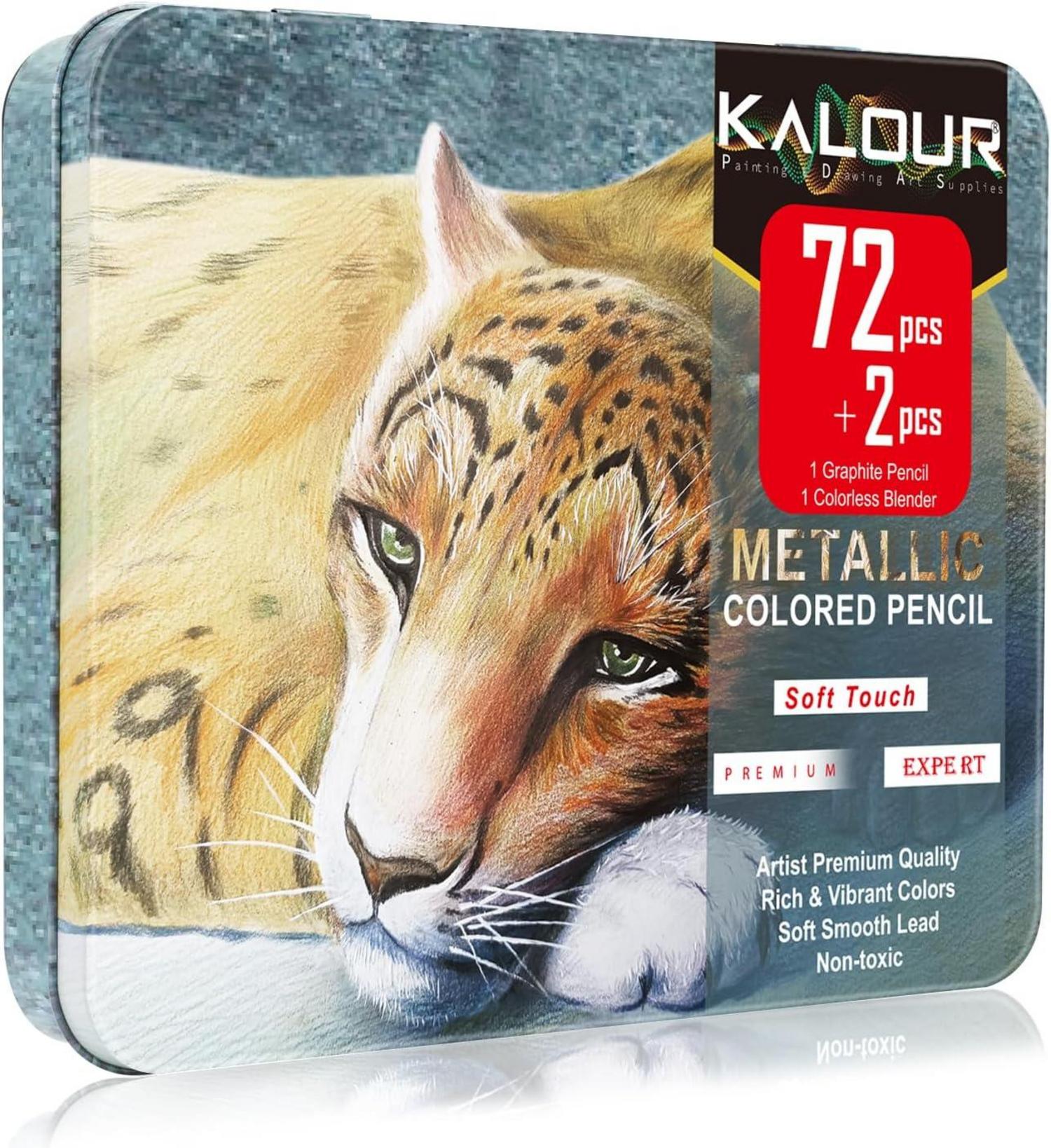 72 Metallic-Buntstifte weicher Kern lebendige Farben Schattieren