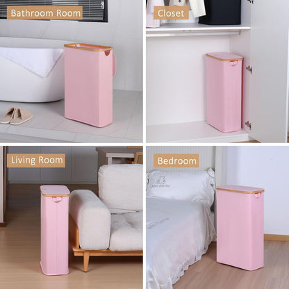 Wäschekorb 60L mit Deckel und herausnehmbarer Innentasche Rose