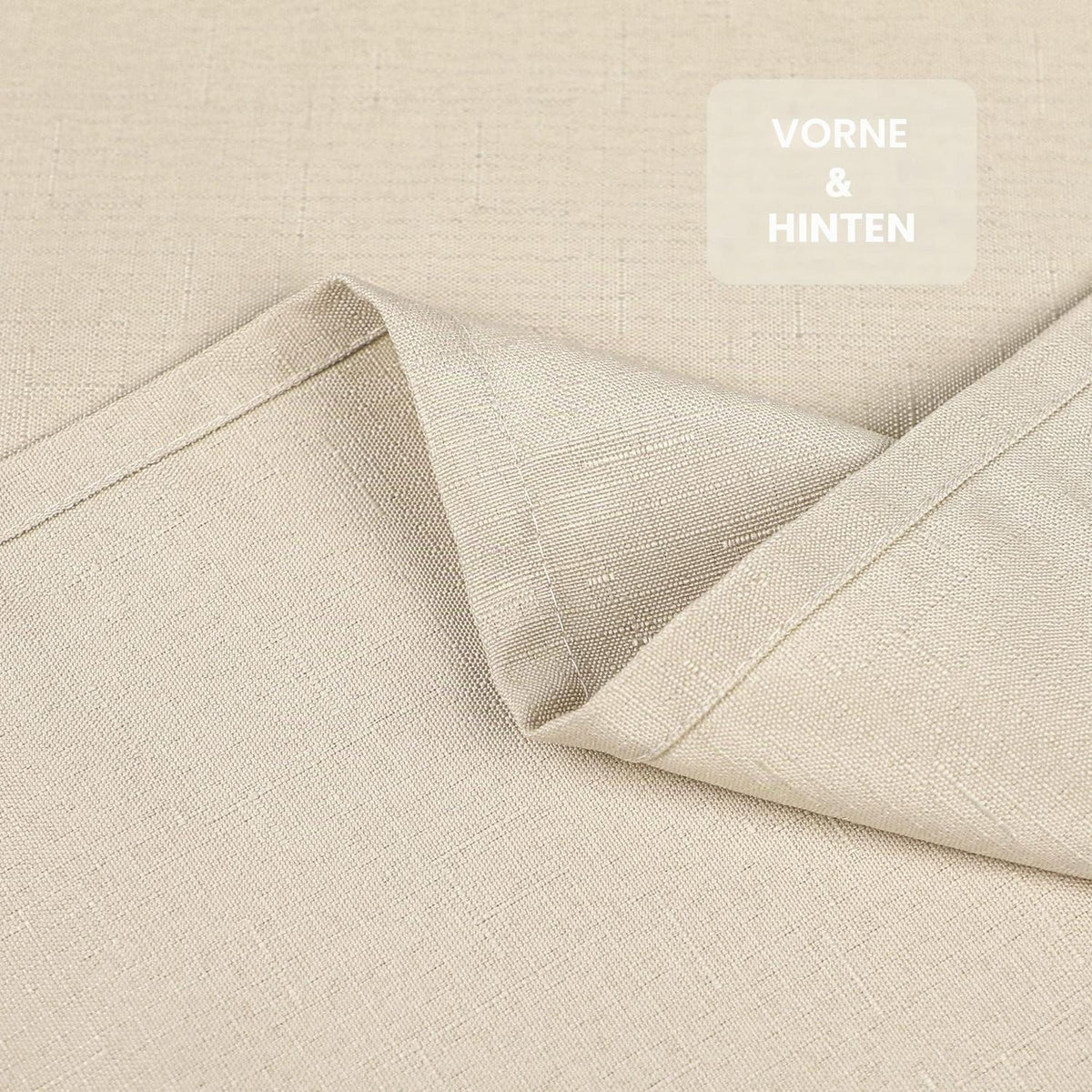 Rechteckige Tischdecke wasserdicht, Beige 140x280 cm – Polyester-Leinen-Optik