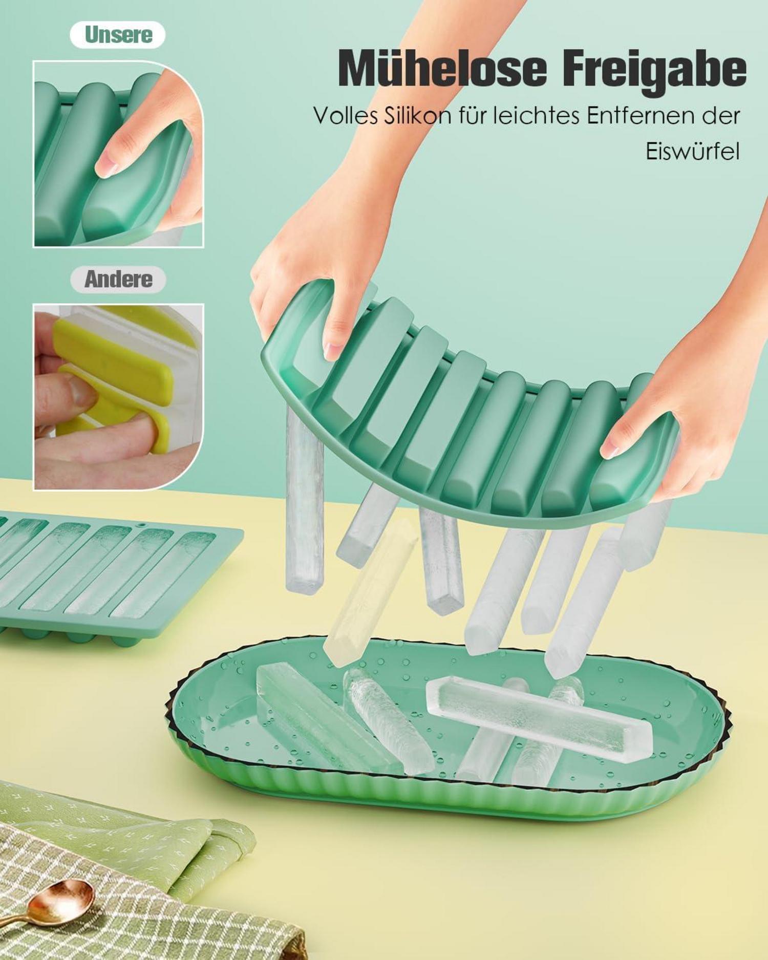 Silikon Eiswürfelform für Trinkflaschen mit Stützrahmen - 2er Set