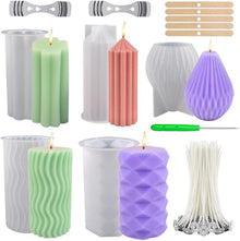 5er Set Silikon Kerzenformen für DIY Duftkerzen - Zylinder & 3D Formen