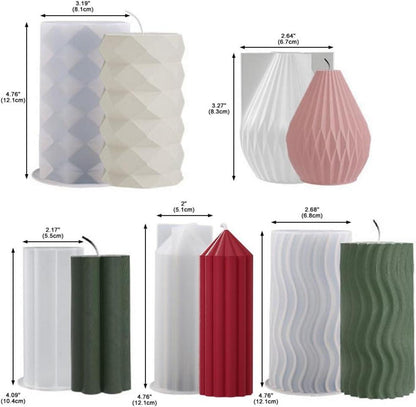 Silikon Kerzenform Kit, 3D Gießformen Set, Zylinder