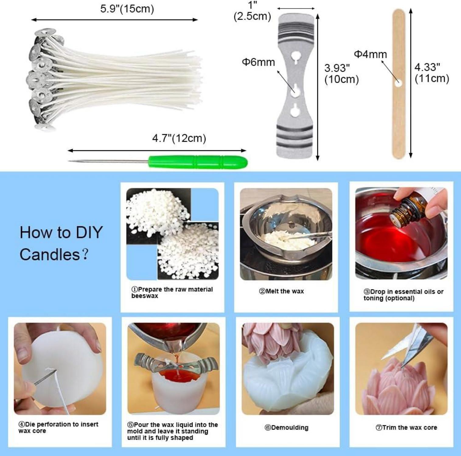 5er Set Silikon Kerzenformen für DIY Duftkerzen - Zylinder & 3D Formen
