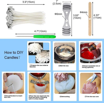 5er Set Silikon Kerzenformen für DIY Duftkerzen - Zylinder & 3D Formen