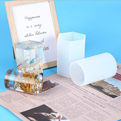 Silikon Kerzenform Kit 6tlg. 3D Rund Zylinder DIY Heimdekoration Duftkerze