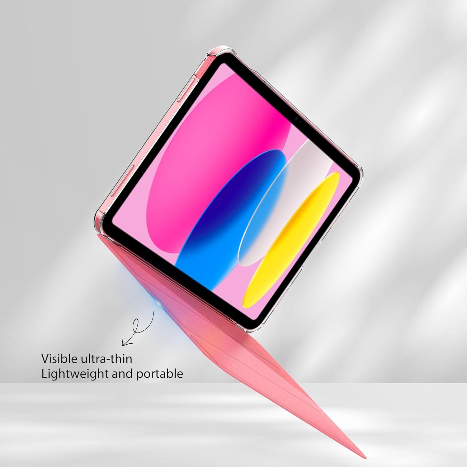 EasyAcc iPad 10 Hülle 2022 10.9 Zoll Wassermelonenrot Schutzhülle