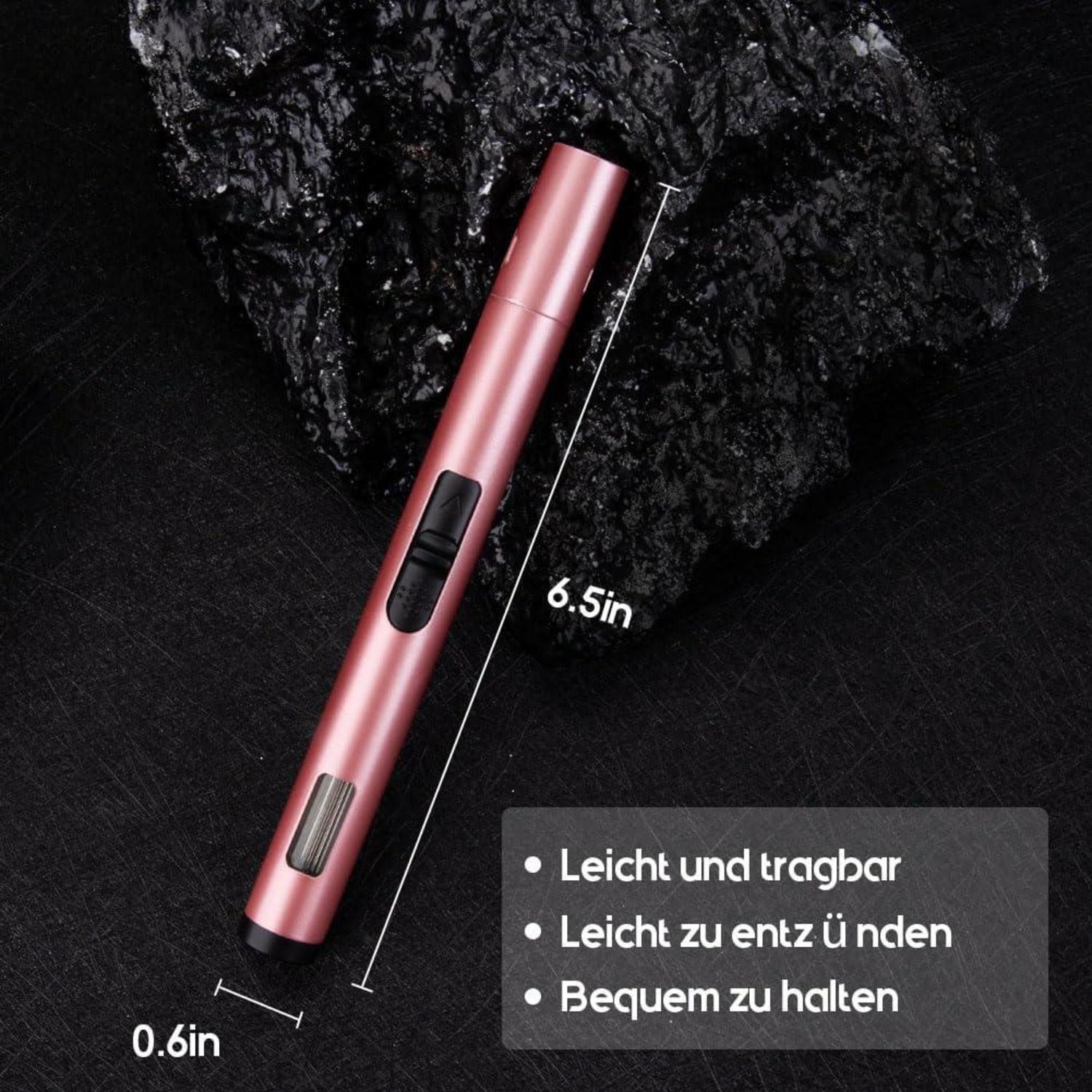 Sturmfeuerzeug Jetflame 6,5-IN Gas Winddicht Schwarz Roségold