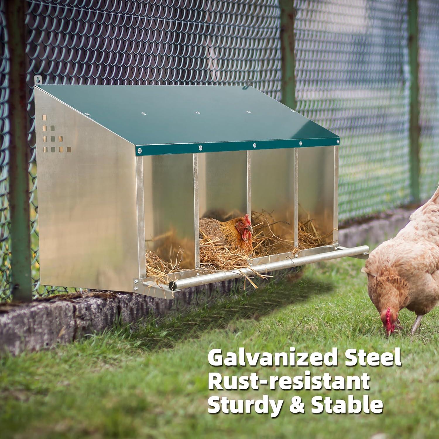 Hühner Legebox Metall 4 Löcher Hühnerei Aufhängbar robust 106.4x49x56.5cm