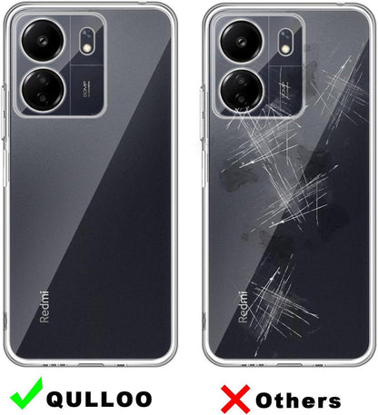 Transparente Hülle + 2x Panzerglas für Xiaomi Poco C65 Redmi 13C 4G
