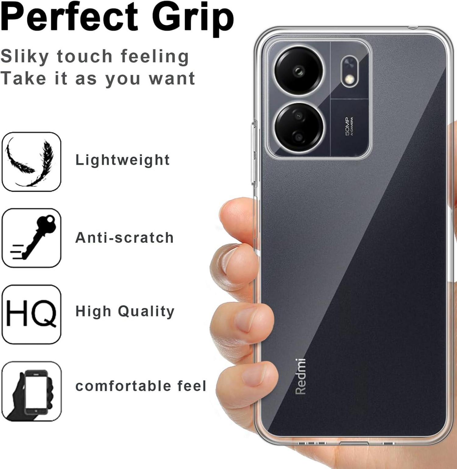 Transparente Hülle + 2 Stück Panzerglas Schutzfolie für Xiaomi Poco