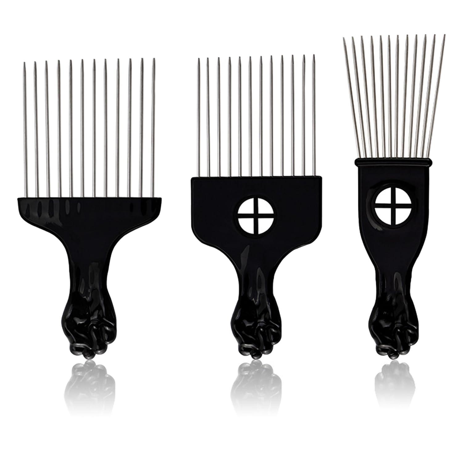 Professionelles Afro Haarkamm Metall Set für Lockiges Haar