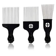Professionelles Afro Haarkamm Metall Set für Lockiges Haar