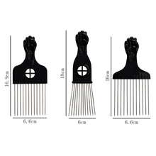 3 Stück Afro Haarkamm Set Metall Schwarz Professionelles