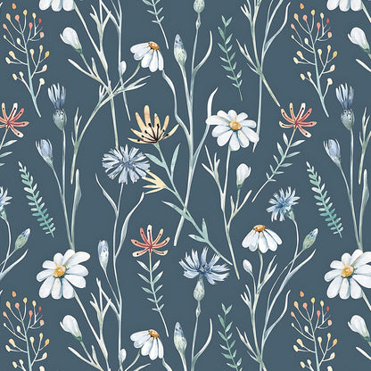 Selbstklebende Blumen Tapete Blau 41×300cm Vinyl Wasserdicht