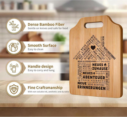 Giftasy Bambus Schneidebrett Einweihungsgeschenk & Küchendeko