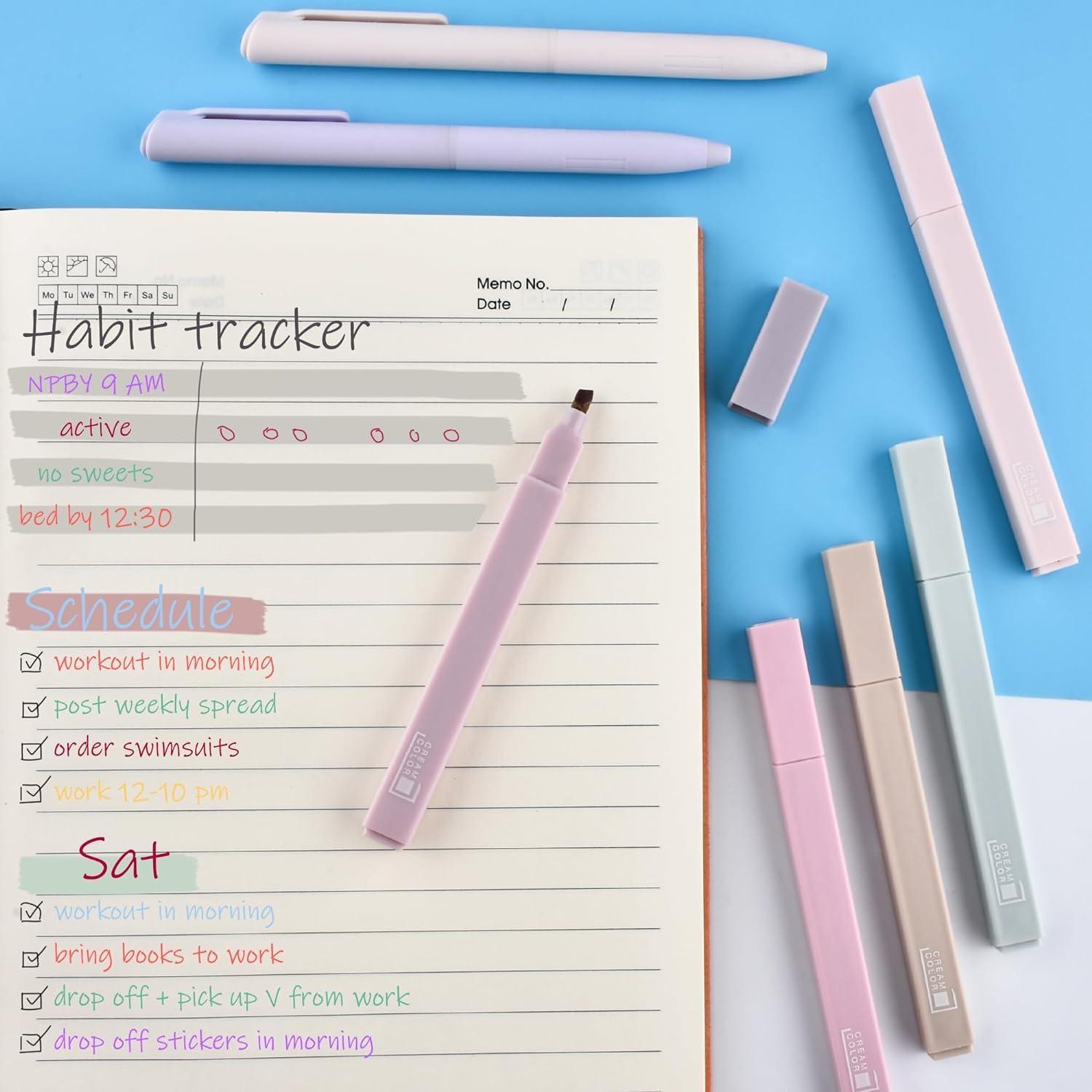 Textmarker Set Pastell 12 Stifte + 6 Fineliner Bibel Zubehör