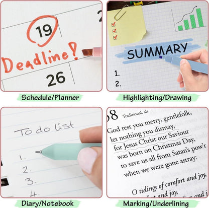 Pastell Textmarker Set 18tlg No-Bleed Bible Highlighter Fineliner-Stiften