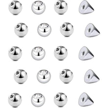 20er Ersatz Piercing Kugeln 1,2mm Stahl 3mm Schraubkugeln für Lippe Nase