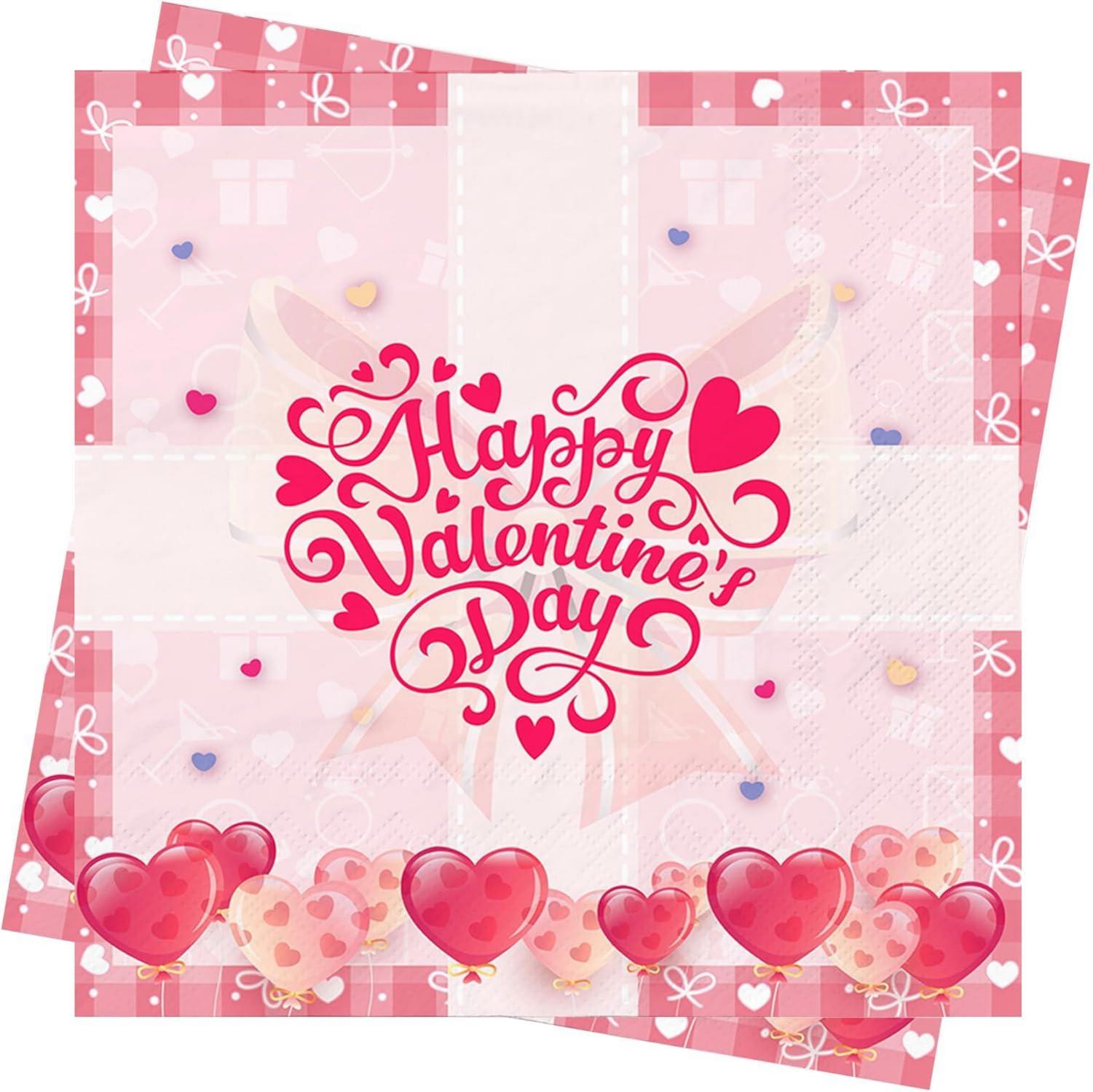 Valentinstag Papierservietten 40 Stück 33x33cm Servietten Hochzeit